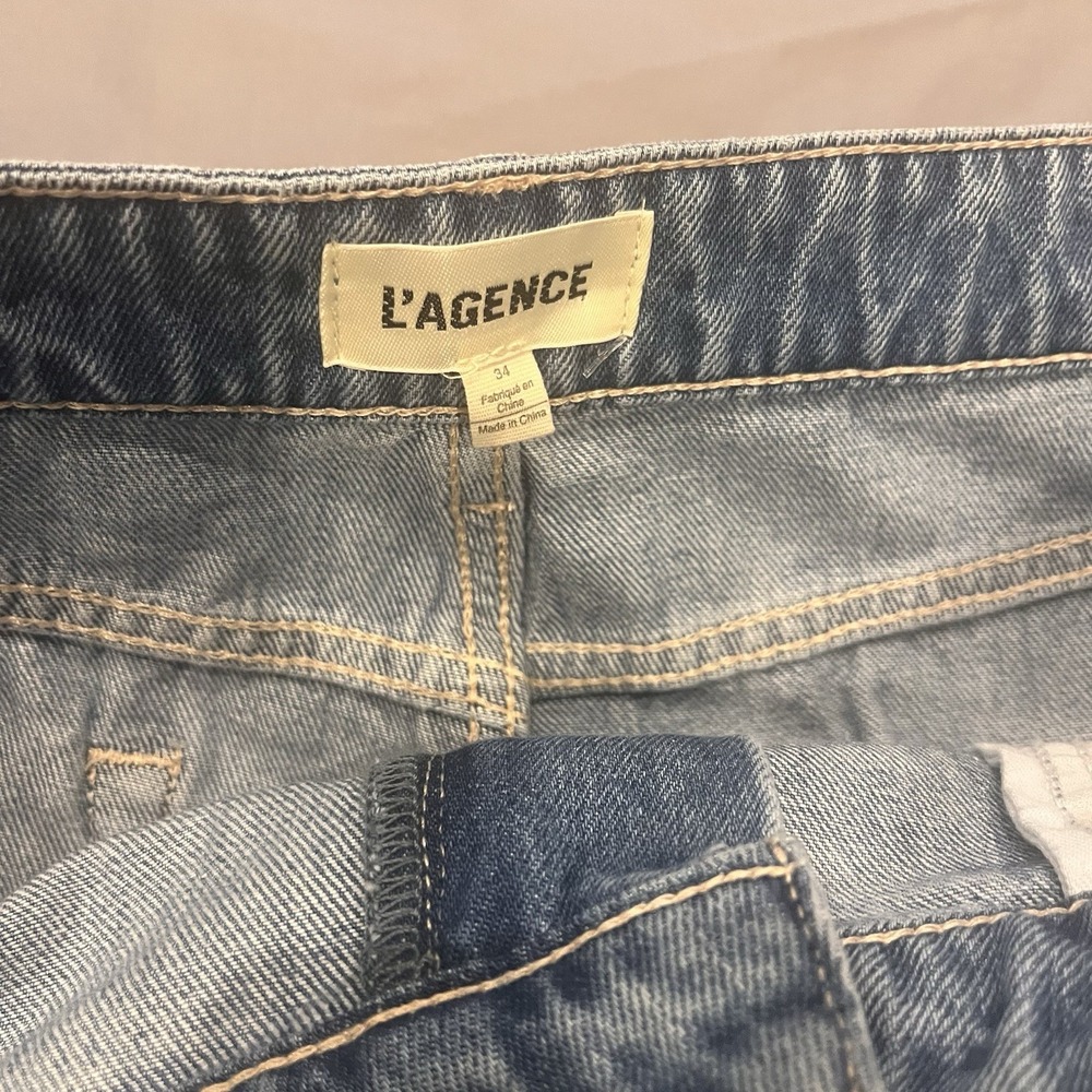 L'AGENCE Leighton Ultra High-Rise Cuff Stovepipe Cristo Size 34 Cotton NWT - Picture 9 of 11